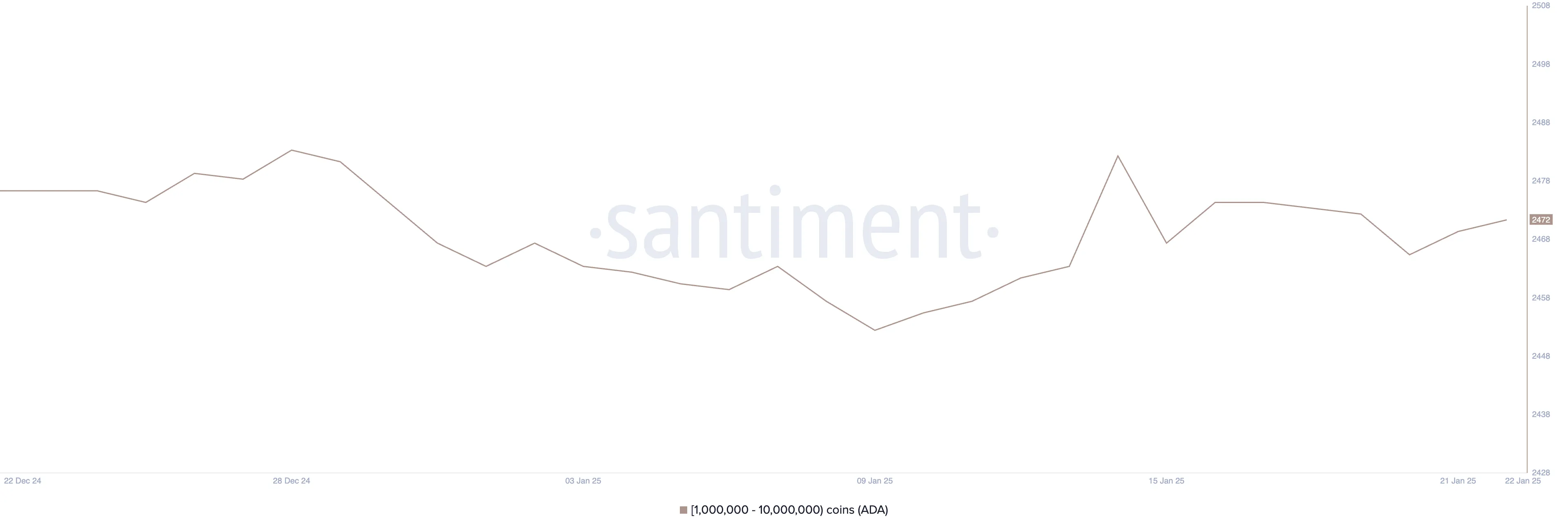 Addresses Holding Between 1 Million and 10 Million ADA.